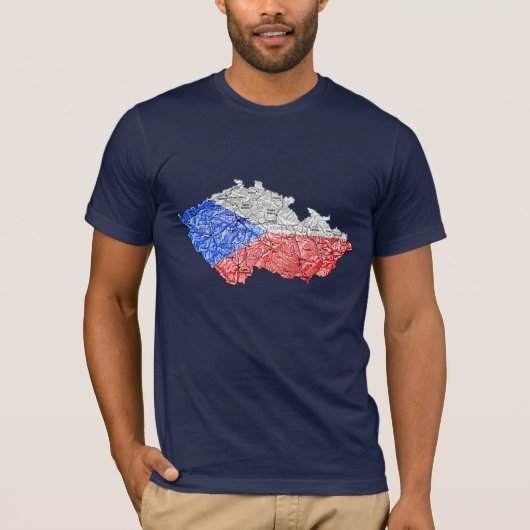 Tschechien Flagcolor Map T - Shirts (Vorderseite)