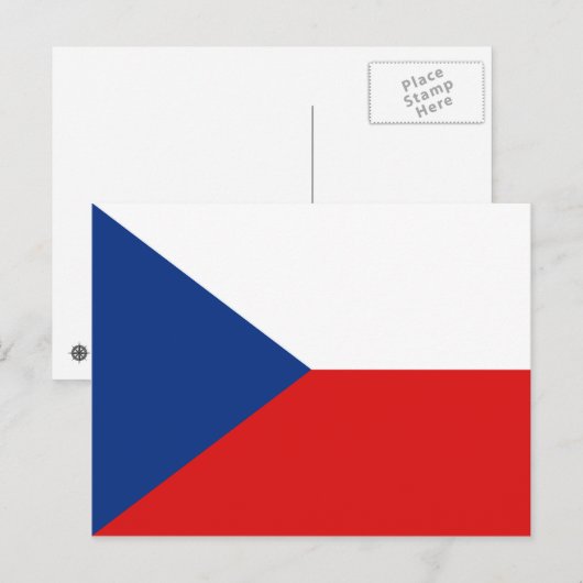 Tschechien-Flagge Postkarte (Vorne/Hinten)