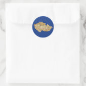 Tschechien-Kartenaufkleber Runder Aufkleber (Tasche)