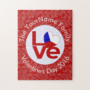 Tschechien - Rote LIEBE - Personalisiert Puzzle