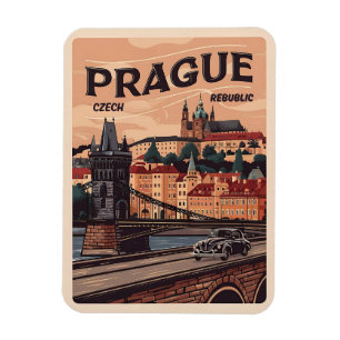 Tschechien Vintage Reise Prag Tschechische Republi Magnet