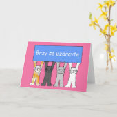 Tschechisch bald gut Cartoon Katzen Karte (Gelbe Blume)