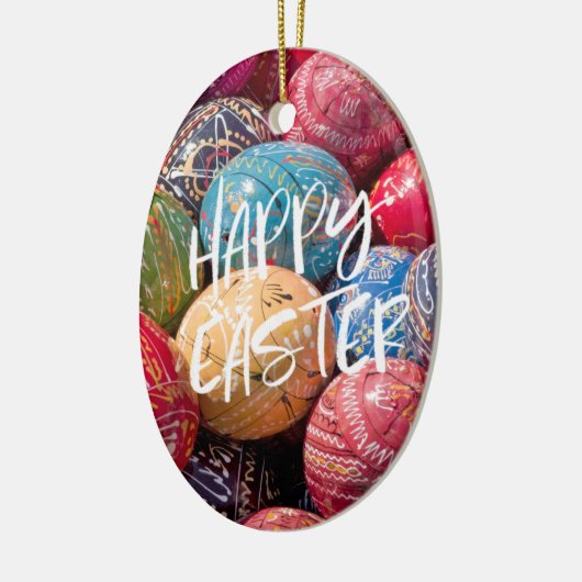 Tschechisch dekorierte Ostereier, glückliche Oster Keramik Ornament (Links)