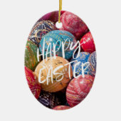 Tschechisch dekorierte Ostereier, glückliche Oster Keramik Ornament (Vorne)