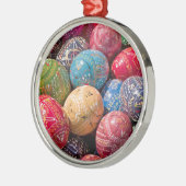 Tschechisch dekorierte Ostereier Keramik Ornament Aus Metall (Links)