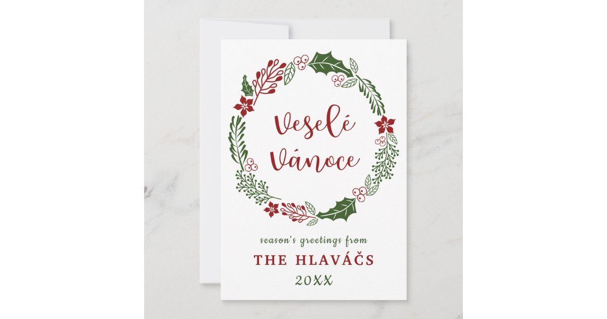 Tschechisch Frohe Weihnachten, Custom Feiertagskarte Zazzle.de