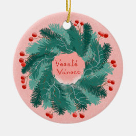 Tschechisch Frohe Weihnachtsfeier Keramik Ornament