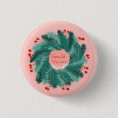 Tschechisch Frohe Weihnachtskranz Button (Vorderseite)