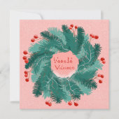 Tschechisch Frohe Weihnachtskranz Einladung (Vorderseite)