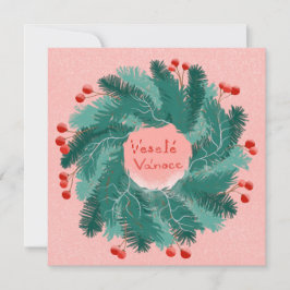 Tschechisch Frohe Weihnachtskranz Einladung