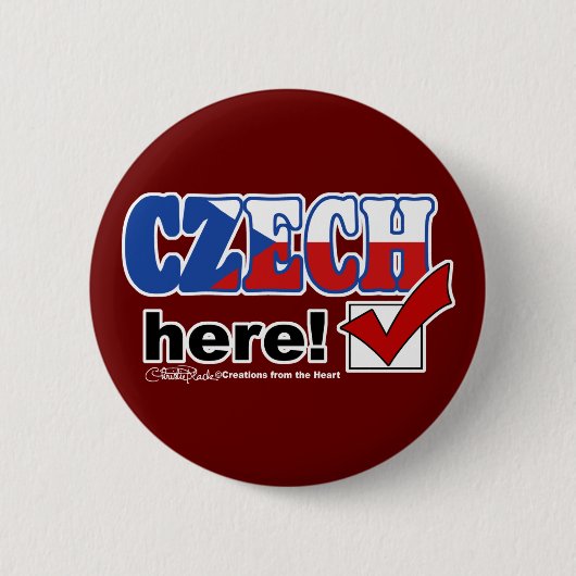 Tschechisch hier (dunkel) button (Vorderseite)