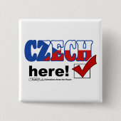 Tschechisch Hier (hell) Button (Vorderseite)