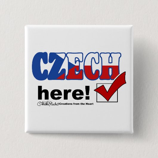 Tschechisch Hier (hell) Button (Vorderseite)