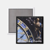 Tschechisch, Prag, Uhr + Skelett (Magnet) Magnet (Vorderseite/Rückseite)