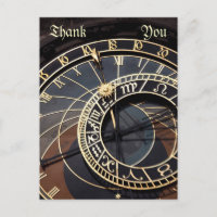 Tschechische astronomische Uhr Danke Postkarte