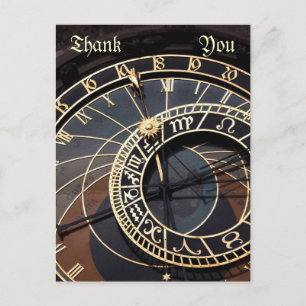 Tschechische astronomische Uhr Danke Postkarte