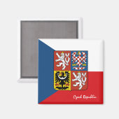 Tschechische Fahne & Tschechische Ferien-/Sportfan Magnet (Vorderseite/Rückseite)