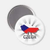 Tschechische Flag Map 2.0 Magnet (Vorderseite/Rückseite)