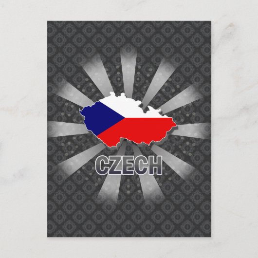 Tschechische Flag Map 2.0 Postkarte (Vorderseite)