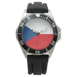 Tschechische Flagge Armbanduhr