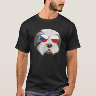 Tschechische Flagge Bearded Collie Dog Tschechisch T-Shirt