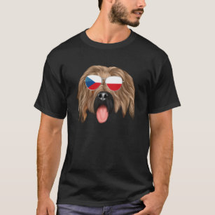 Tschechische Flagge Briard Hund Tschechische Repub T-Shirt