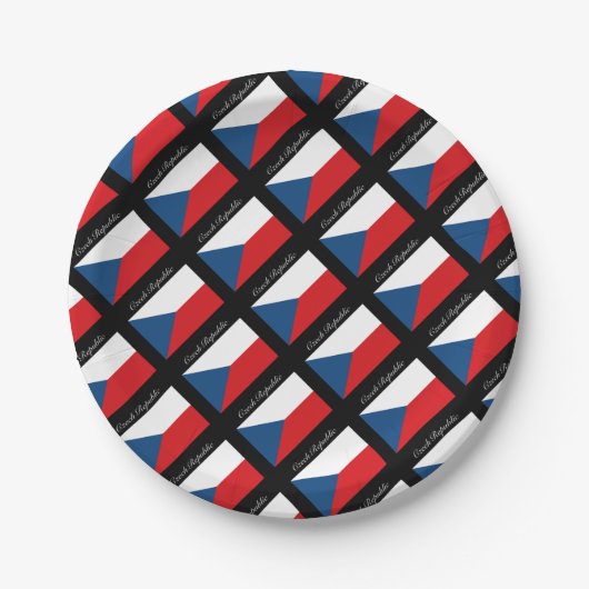 Tschechische Flagge - Ceska Republika Pappteller (Vorderseite)