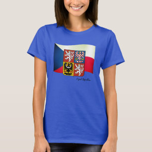 Tschechische Flagge, Emblem und tschechische Mode T-Shirt