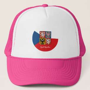 Tschechische Flagge, Emblem und tschechische Mode  Truckerkappe