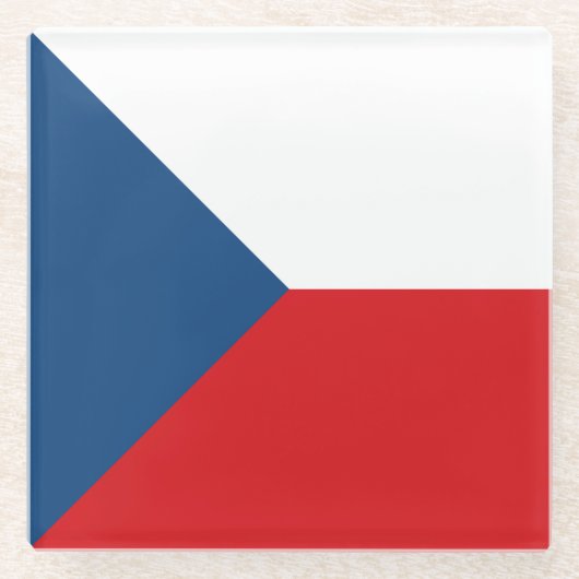 Tschechische Flagge Glasuntersetzer (Vorderseite)