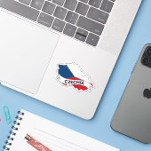Tschechische Flagge Karte Aufkleber (Laptop mit iPhone)
