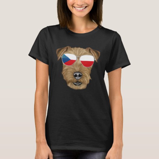 Tschechische Flagge Lakeland Terrier Dog Tschechis T-Shirt (Vorderseite)