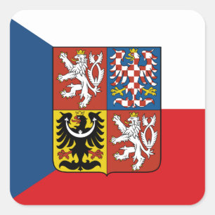 Tschechische Flagge & Modeaufkleber Tschechische R Quadratischer Aufkleber
