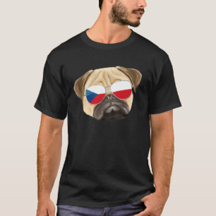 Tschechische Flagge Mops Dog Tschechische Republik T-Shirt