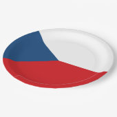 Tschechische Flagge Pappteller (Schrägansicht)