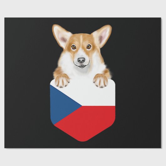 Tschechische Flagge Pembrach walisischer Korgi Hun Geschenkpapier (Flach)