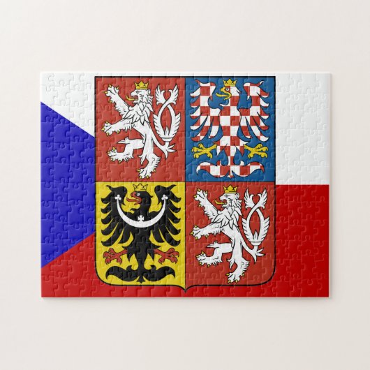 Tschechische Flagge Puzzle (Horizontal)