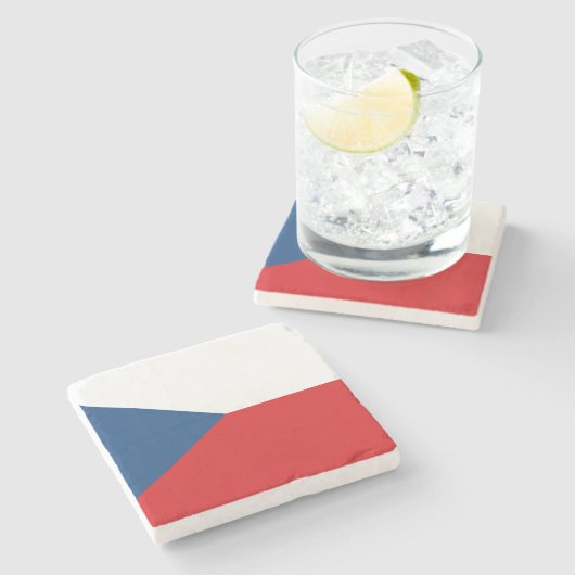 Tschechische Flagge Steinuntersetzer (Seitenansicht)