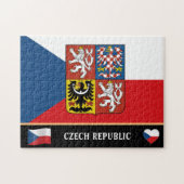 Tschechische Flagge & Tschechien Land / Tschechisc Puzzle (Horizontal)