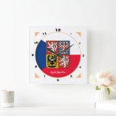 Tschechische Flagge / Tschechische Mode / Emblem C Quadratische Wanduhr (Zuhause)