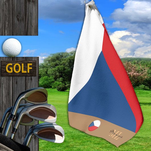 Tschechische Flagge & Tschechische Republik mit Mo Golfhandtuch