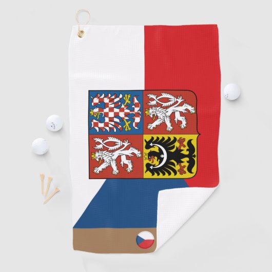 Tschechische Flagge & Tschechische Republik mit Mo Golfhandtuch (Insitu)