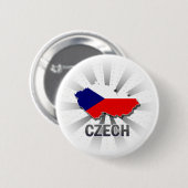 Tschechische Flaggen-Karte 2,0 Button (Vorne & Hinten)