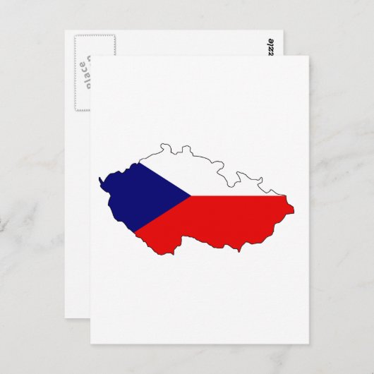 Tschechische Flaggenkarte Postkarte (Vorne/Hinten)