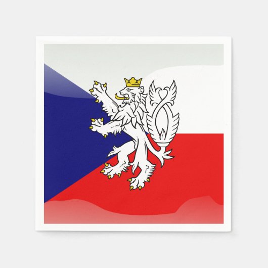tschechische Hochglanzflagge Serviette (Vorderseite)
