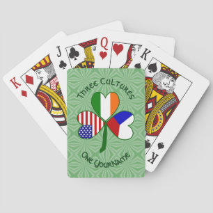Tschechische Irisch Amerikanische Flaggen Shamrock Spielkarten