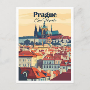 Tschechische Kunstwerke Prag Reiseort Illustration Postkarte