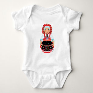 Tschechische Matryoshka Baby Bodysuit Strampler