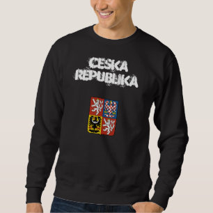 Tschechische Republik Ceska Republika mit Wappen Sweatshirt