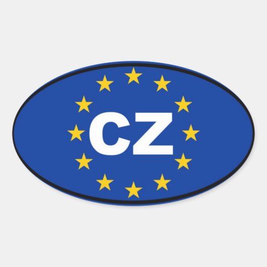 Tschechische Republik - CZ - Europäische Gewerksch Ovaler Aufkleber (Vorderseite)